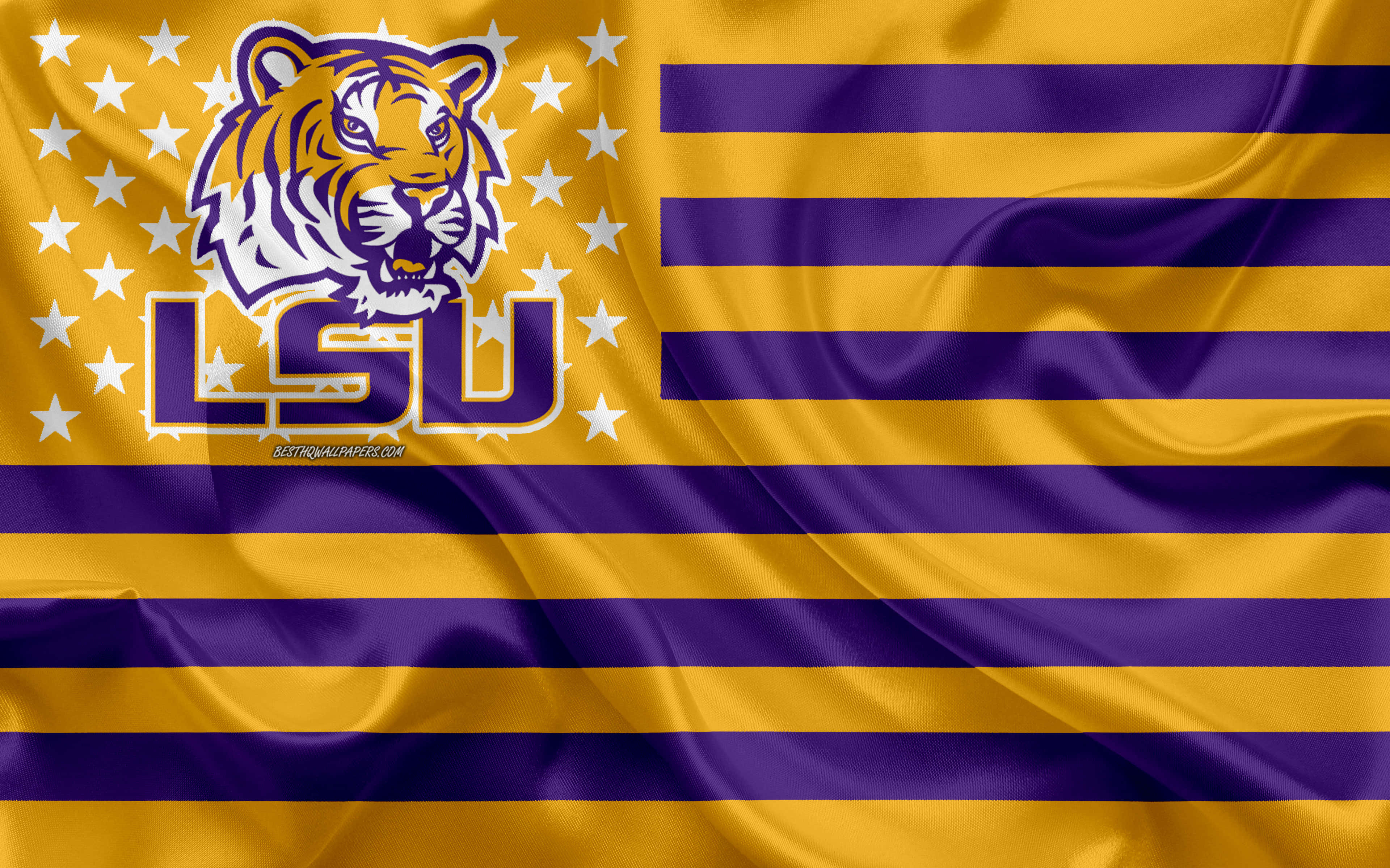 LSU Tigers, purple, gold, 4K Desktop Wallpaper