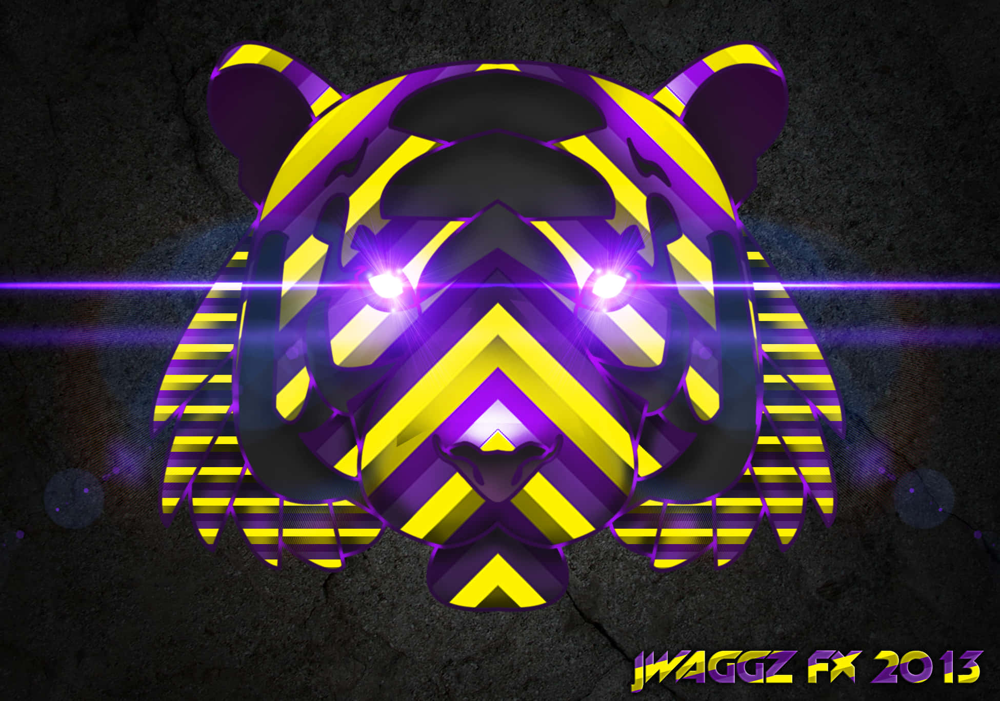 LSU Tigers, neon purple, yellow, Full HD Desktop Wallpaper