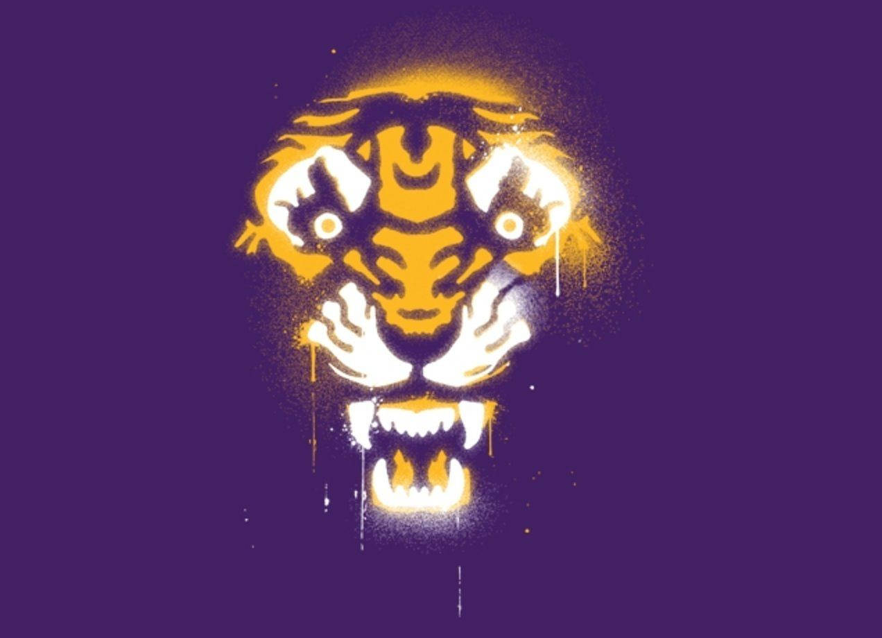 LSU, tiger head, yellow, SD Desktop Wallpaper