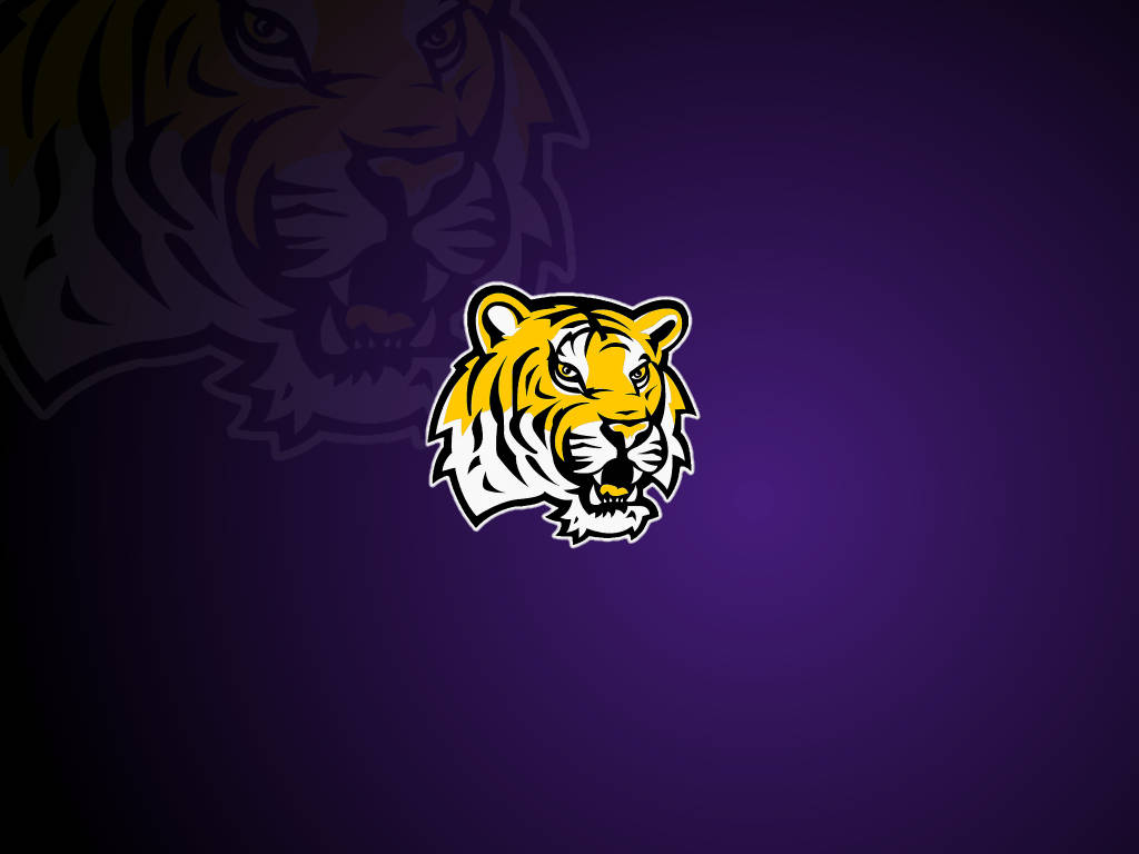 tiger logo, purple background, gradient purple background, SD Desktop Wallpaper