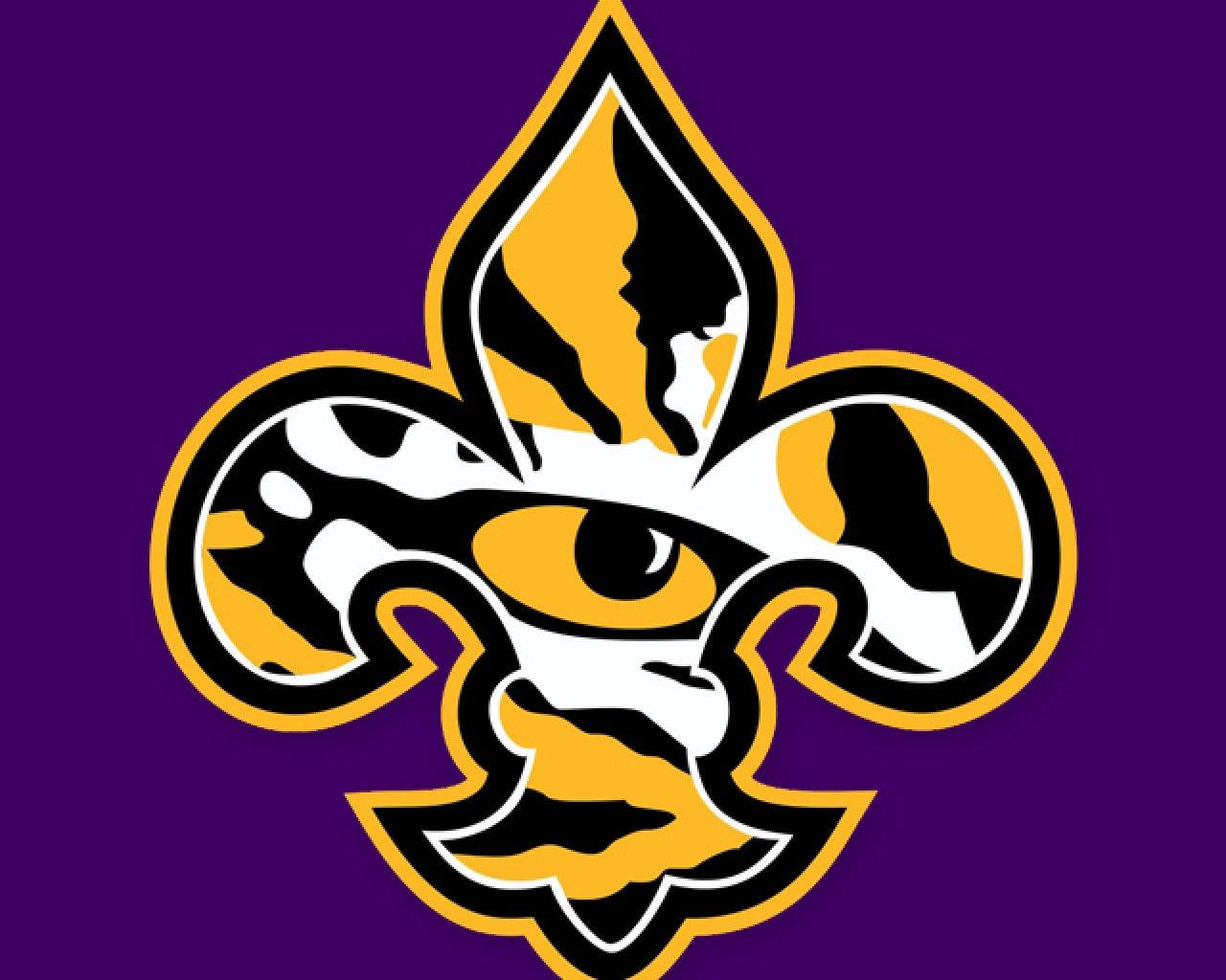 lsu, tigers logo, purple background, HD Desktop Wallpaper