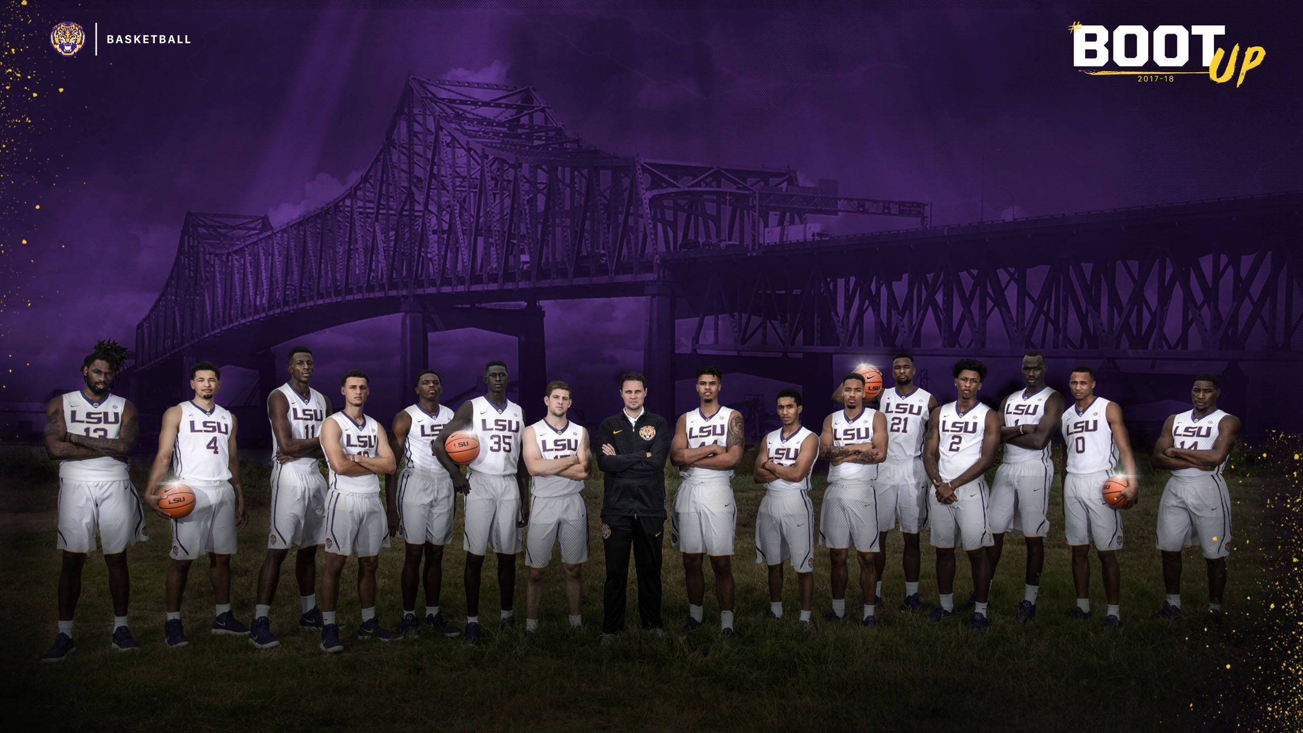 LSU, basketball team, white uniforms, 2K Desktop Wallpaper