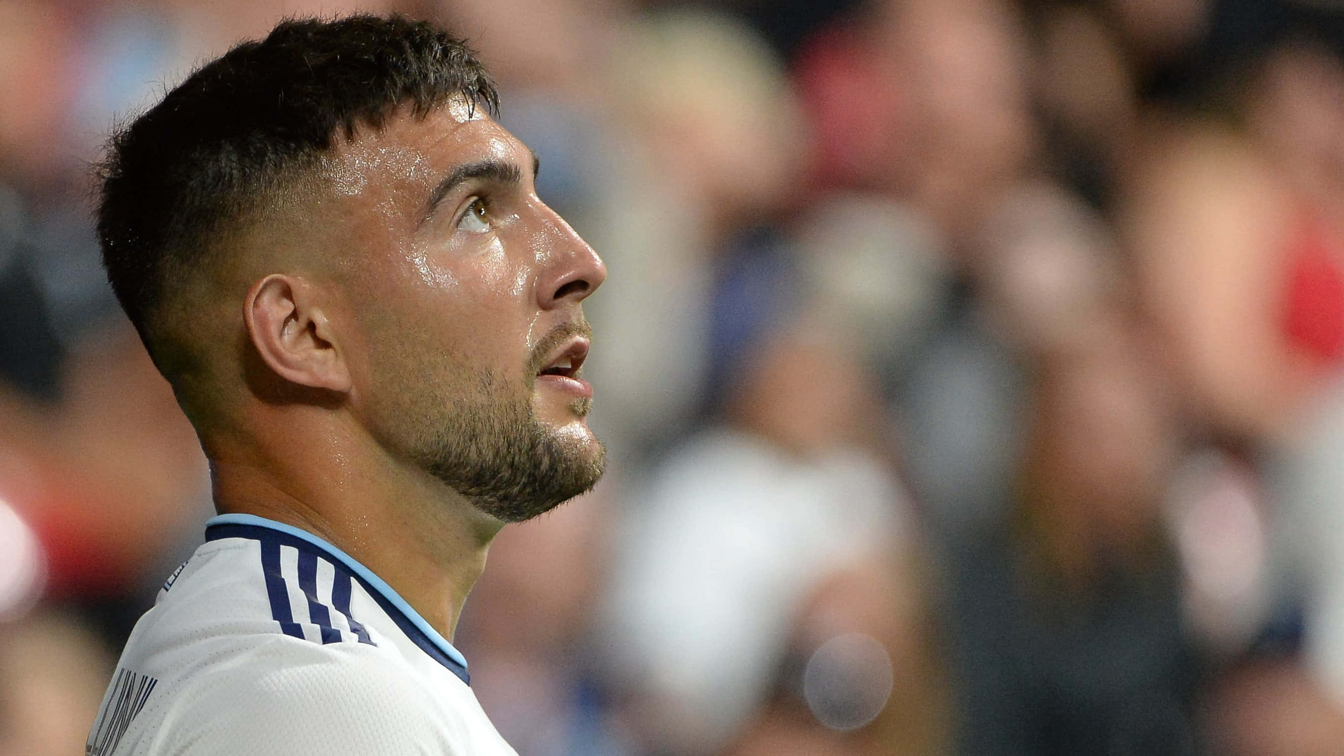 Lucas Cavallini, white jersey, sweaty soccer player, 2K Desktop Wallpaper