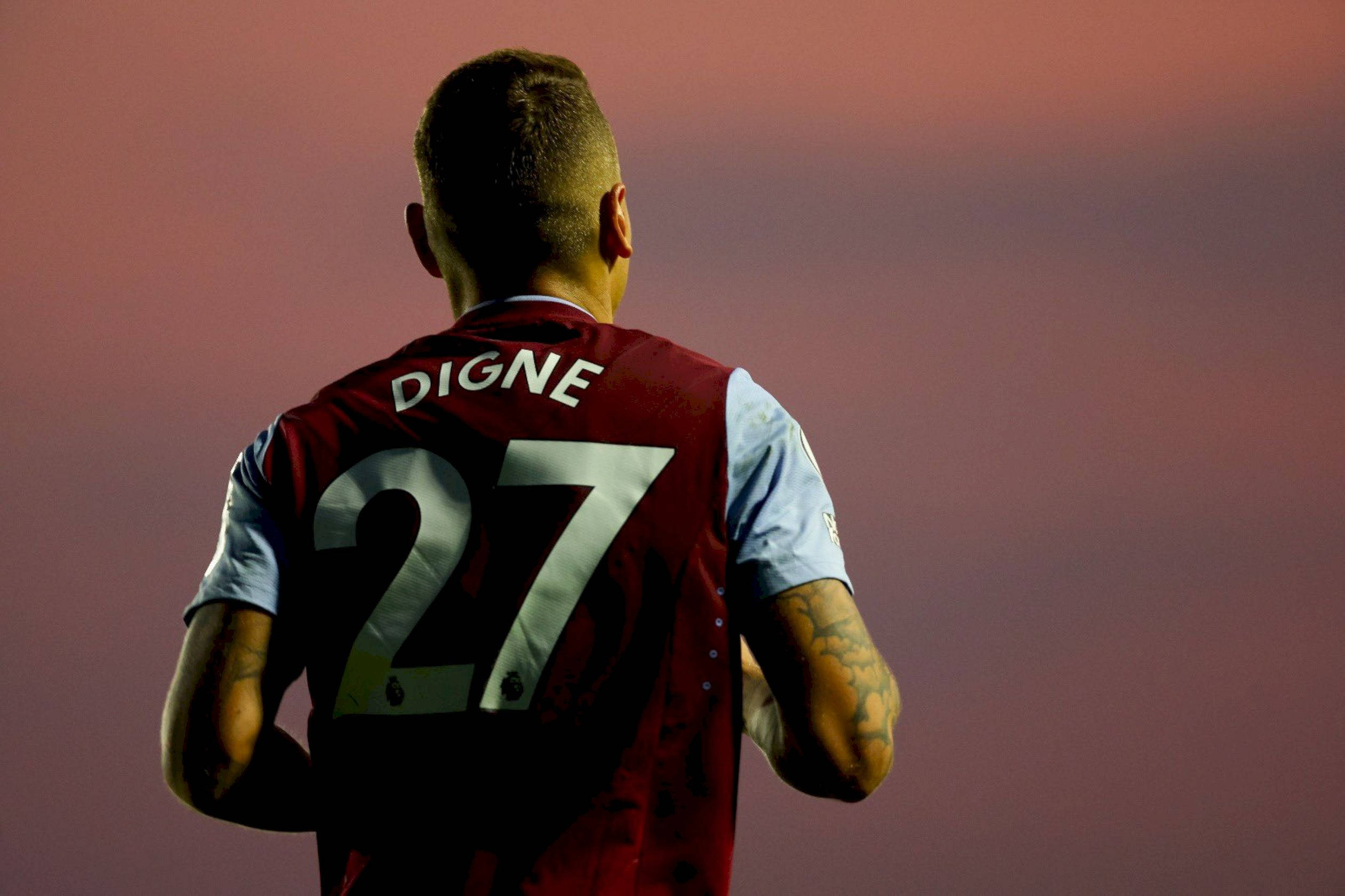 Lucas Digne, maroon jersey, number 27, Full HD Desktop Wallpaper