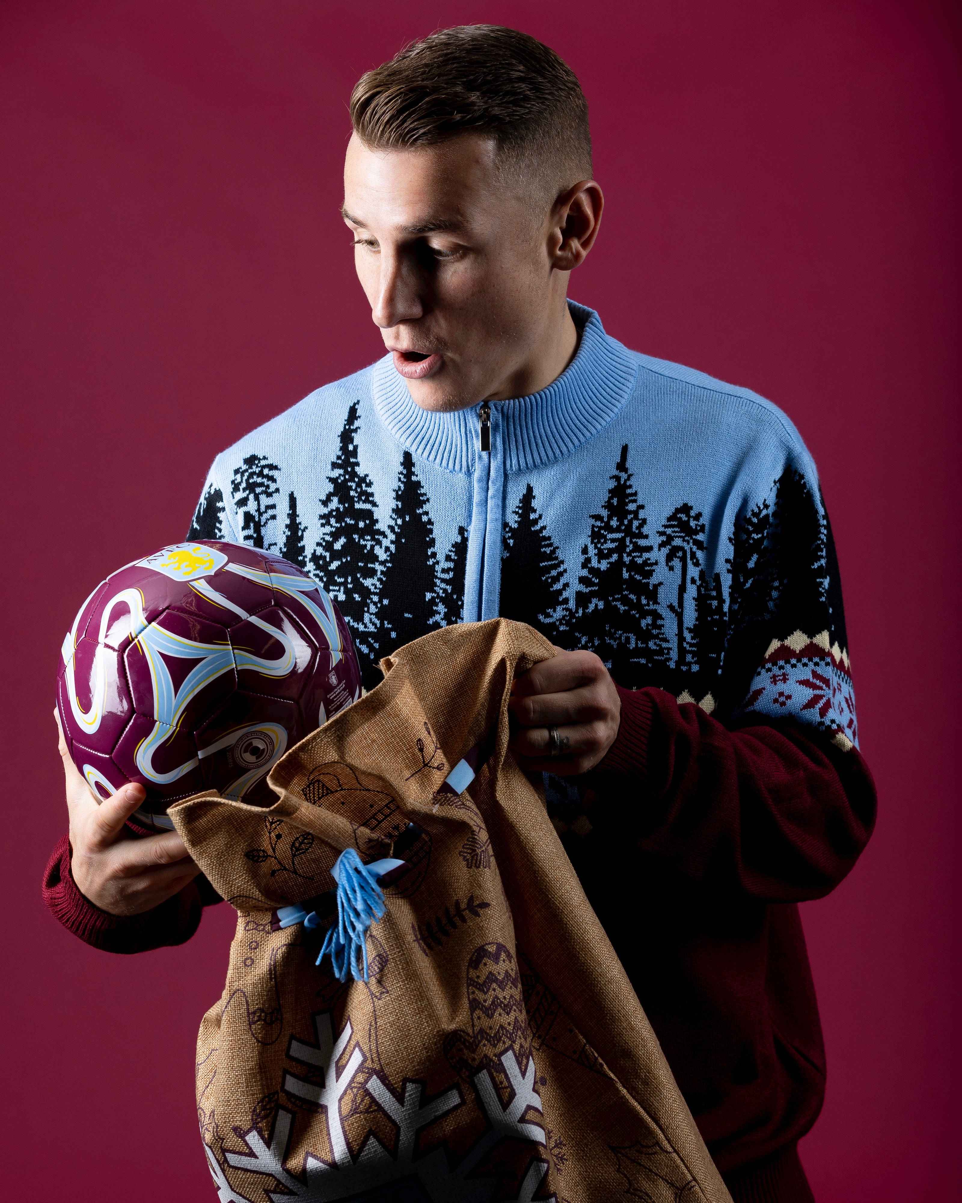 Lucas Digne, forest-patterned sweater, maroon soccer ball, 4K Phone Wallpaper