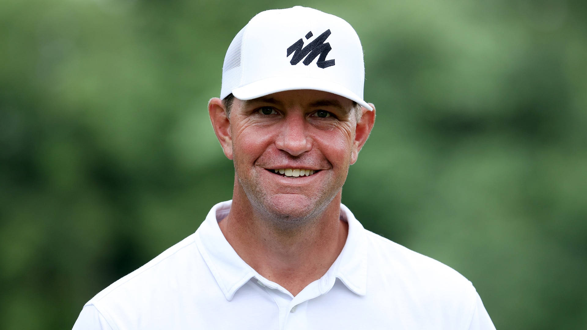 Lucas Glover, white cap, white polo shirt, Full HD Desktop Wallpaper