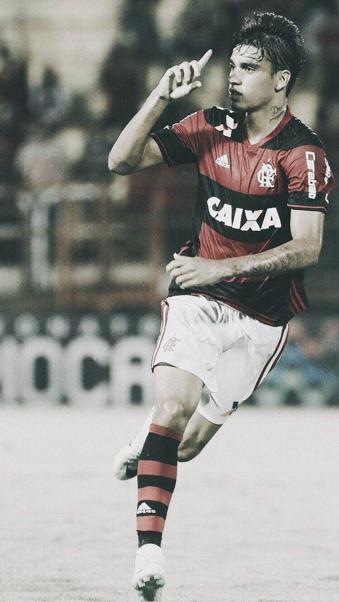 Lucas Paquetá, red and black jersey, stadium lights, SD Phone Wallpaper