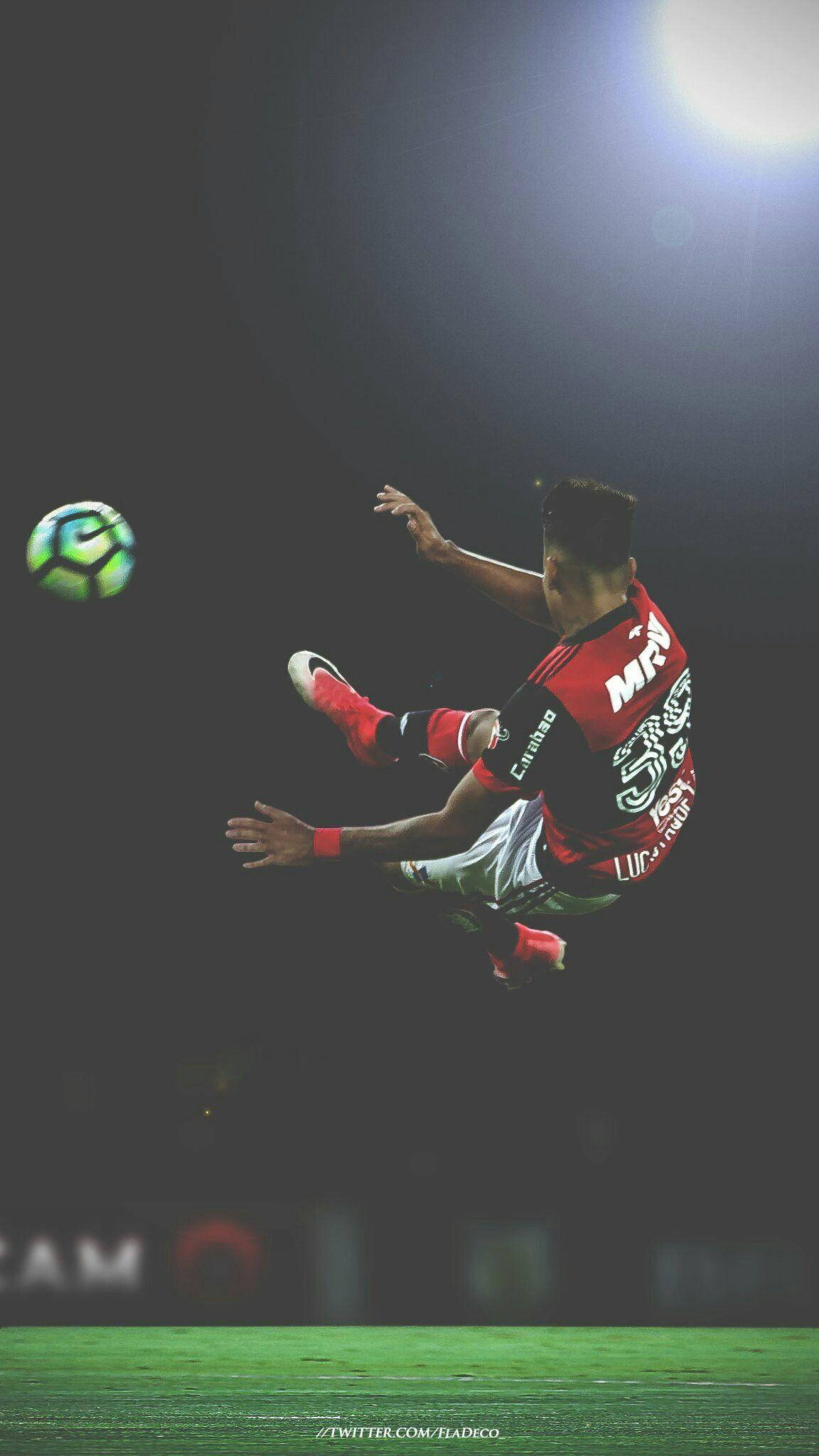 Lucas Paquetá, soccer player, mid-air, Full HD Phone Wallpaper