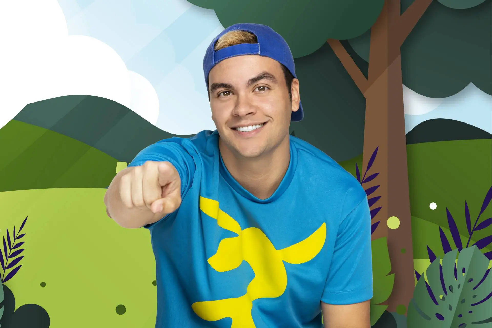 Luccas Neto, blue cap, blue shirt, Full HD Desktop Wallpaper
