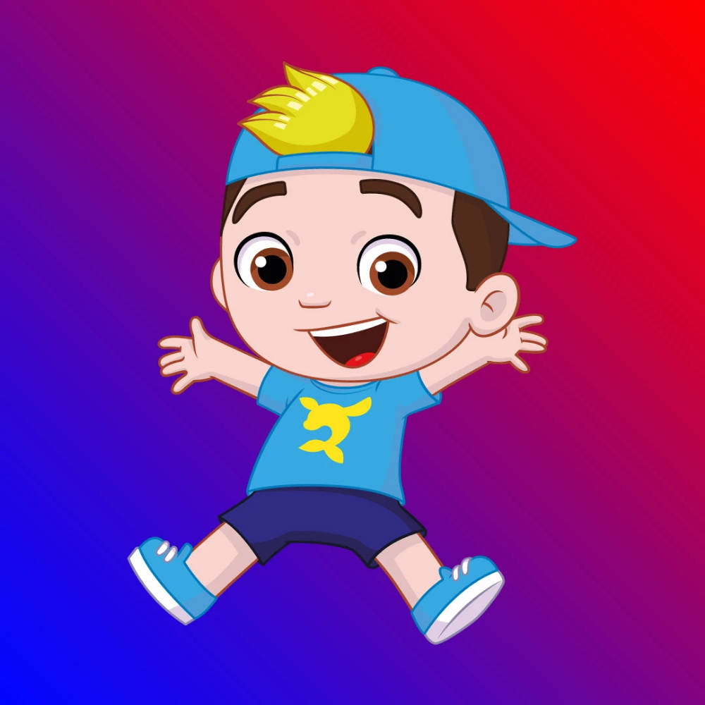 Luccas Neto, animated version, blue cap, SD Desktop Wallpaper