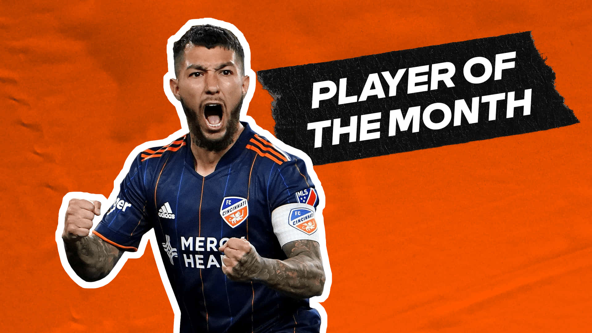 Luciano Acosta, Player Of The Month, blue jersey, Full HD Desktop Wallpaper