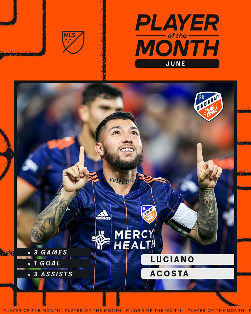 Luciano Acosta, Player Of The Month, blue jersey, SD Phone Wallpaper