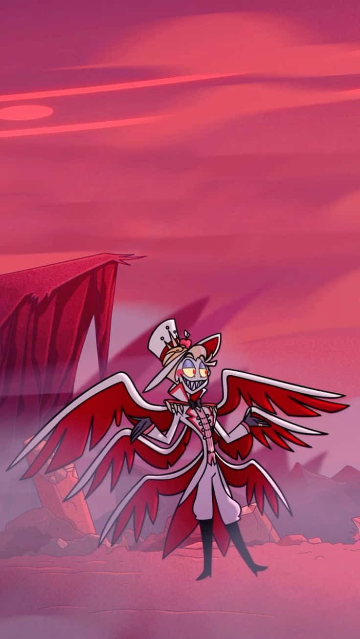 Lucifer Morningstar, red wings, top hat, HD Phone Wallpaper