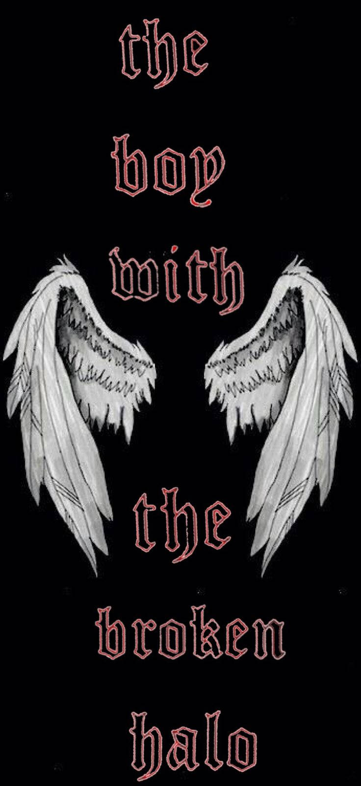 Lucifer Boy, broken halo, gothic red text, HD Phone Wallpaper