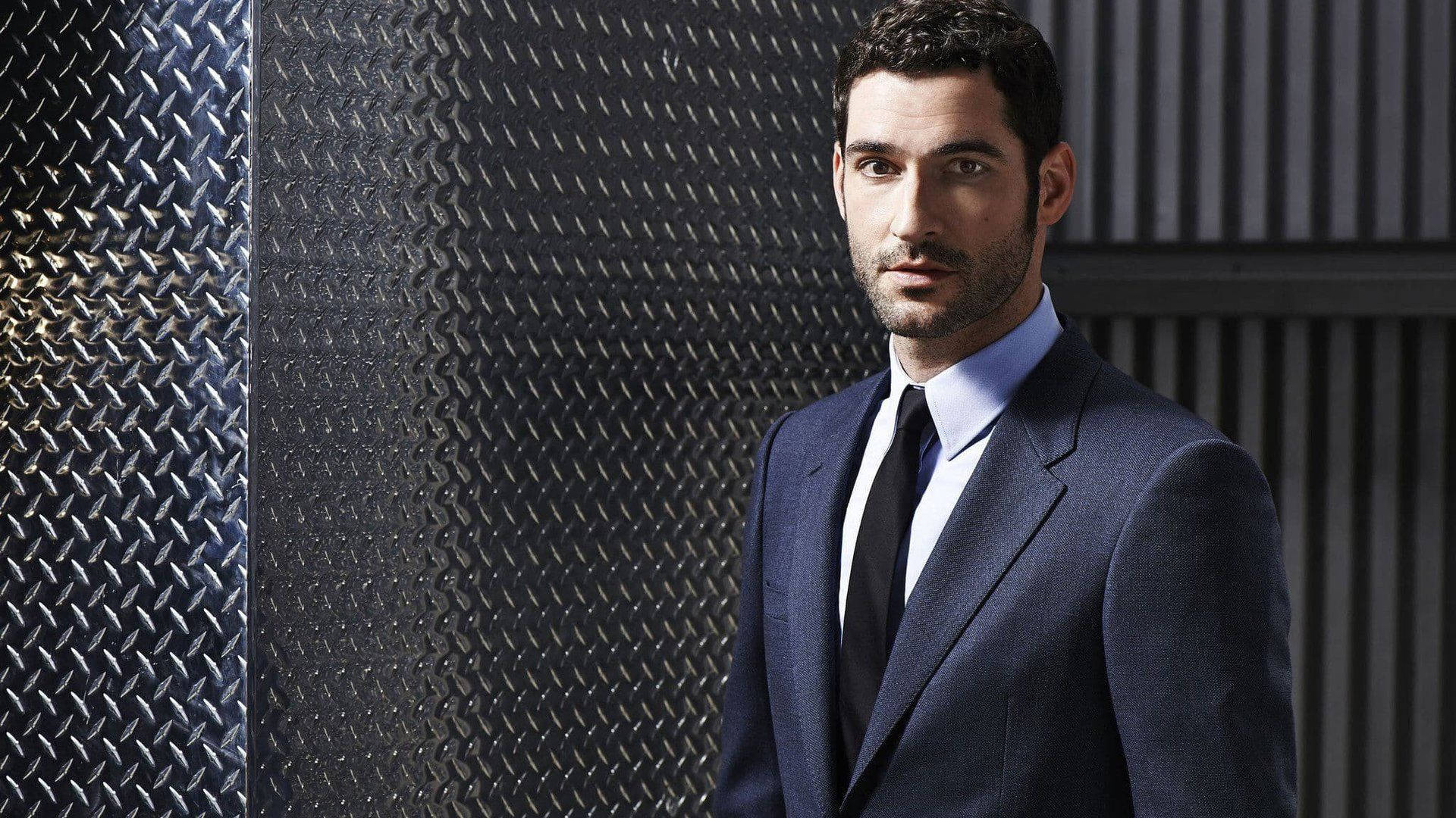 Lucifer, classic americana, navy suit, Full HD Desktop Wallpaper