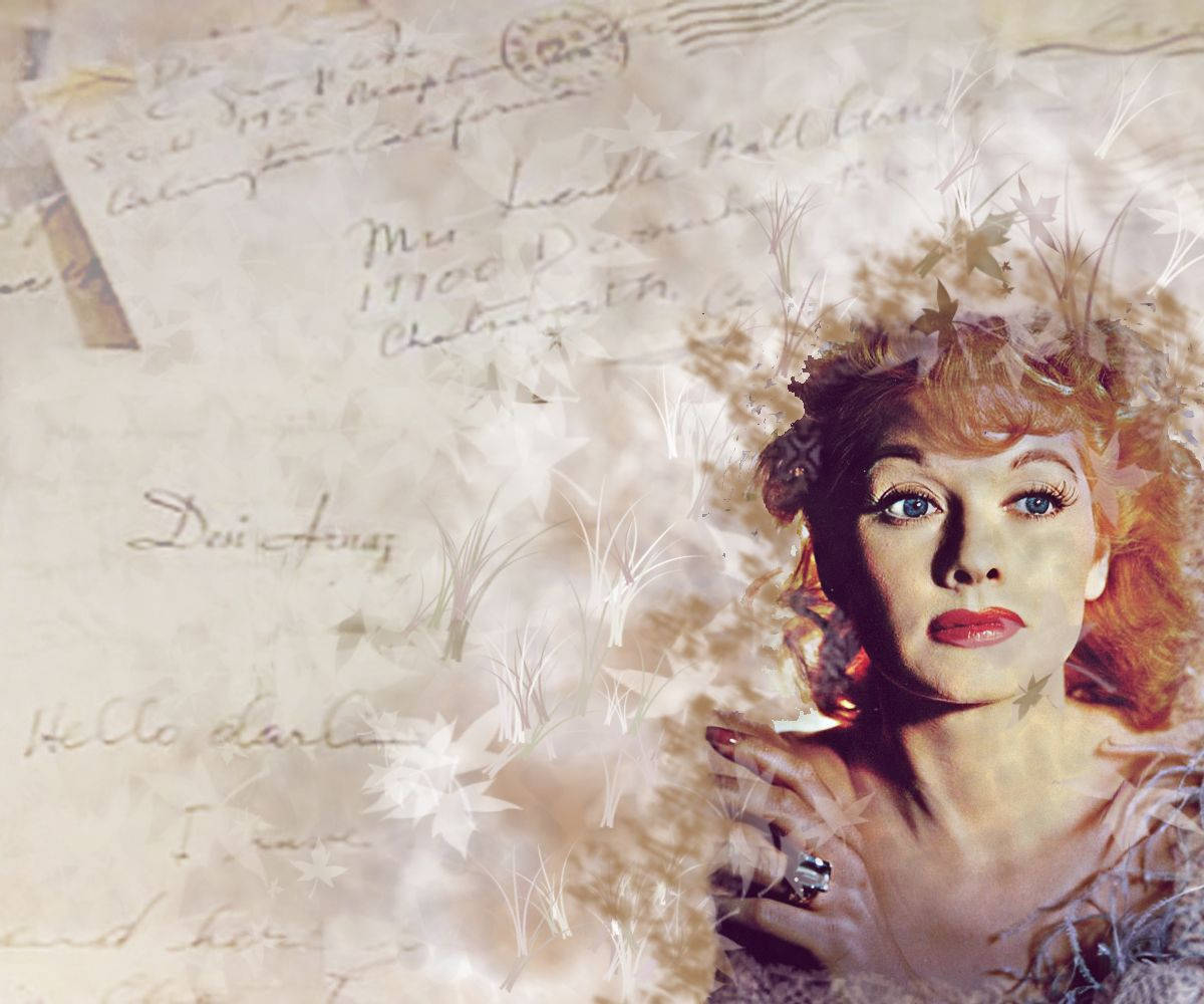 Lucille Ball, red lips, curls, SD Desktop Wallpaper