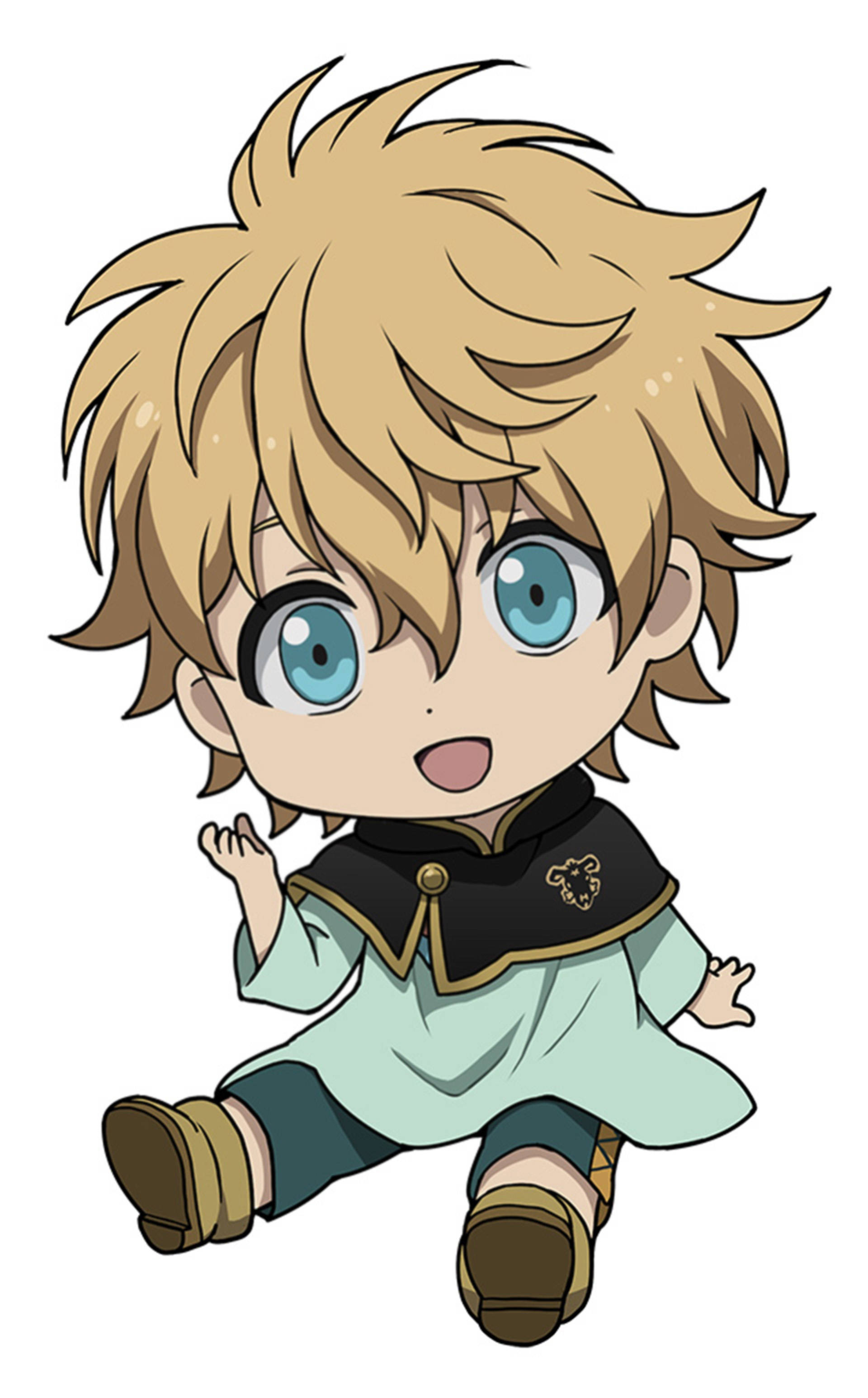 Luck Voltia, chibi, spiky blonde hair, 2K Phone Wallpaper