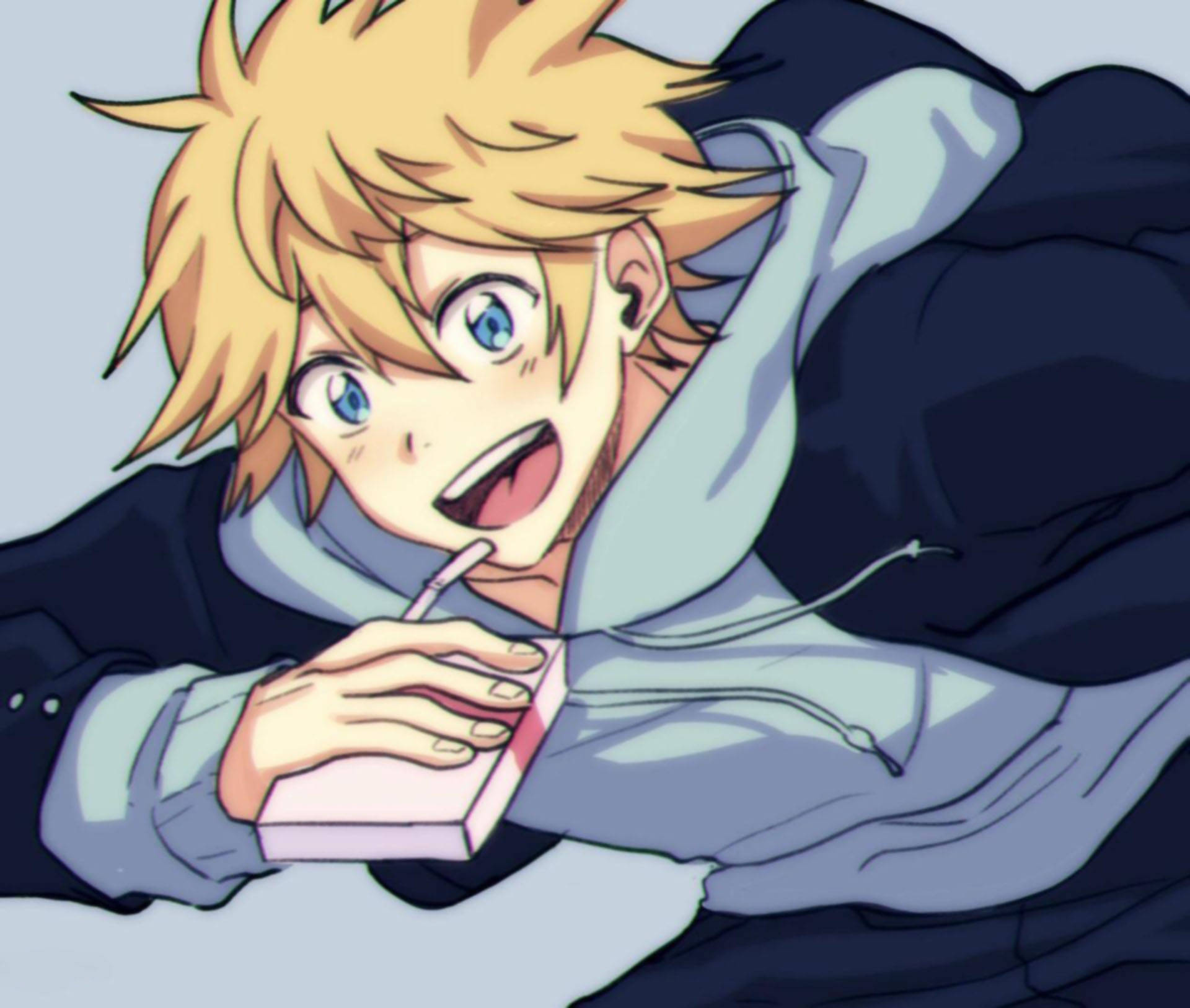 Luck Voltia, spiky blonde hair, blue eyes, Full HD Desktop Wallpaper