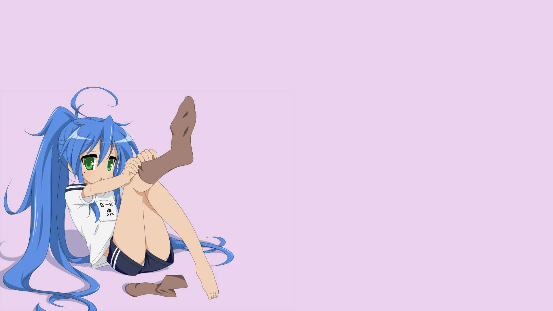 Lucky Star, blue-haired anime girl, school uniform, Full HD Desktop Wallpaper