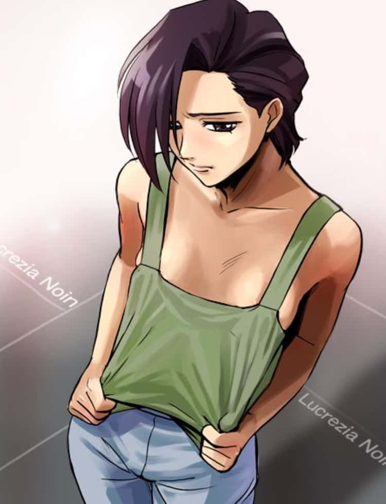 Lucrezia Noin, dark hair, green tank top, SD Phone Wallpaper