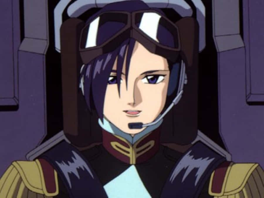 Lucrezia Noin, mobile suit pilot uniform, purple hair, SD Desktop Wallpaper
