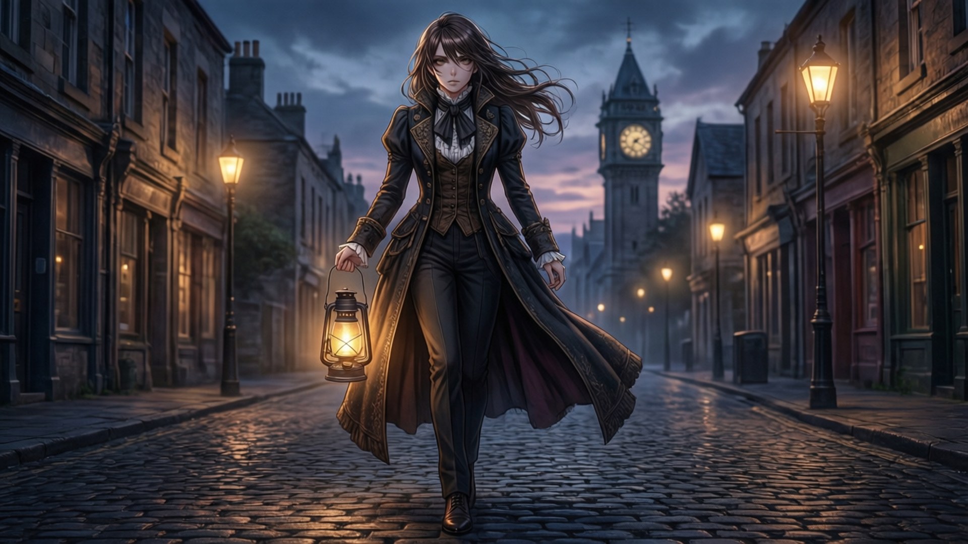 Luculia Marlborough, lantern, twilight, Full HD Desktop Wallpaper