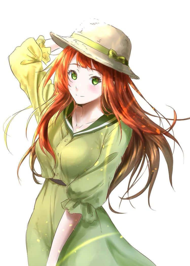 Luculia Marlborough, fiery red hair, green eyes, SD Phone Wallpaper