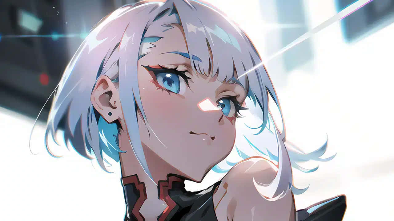 Lucy, silver-haired, blue eyes, HD Desktop Wallpaper