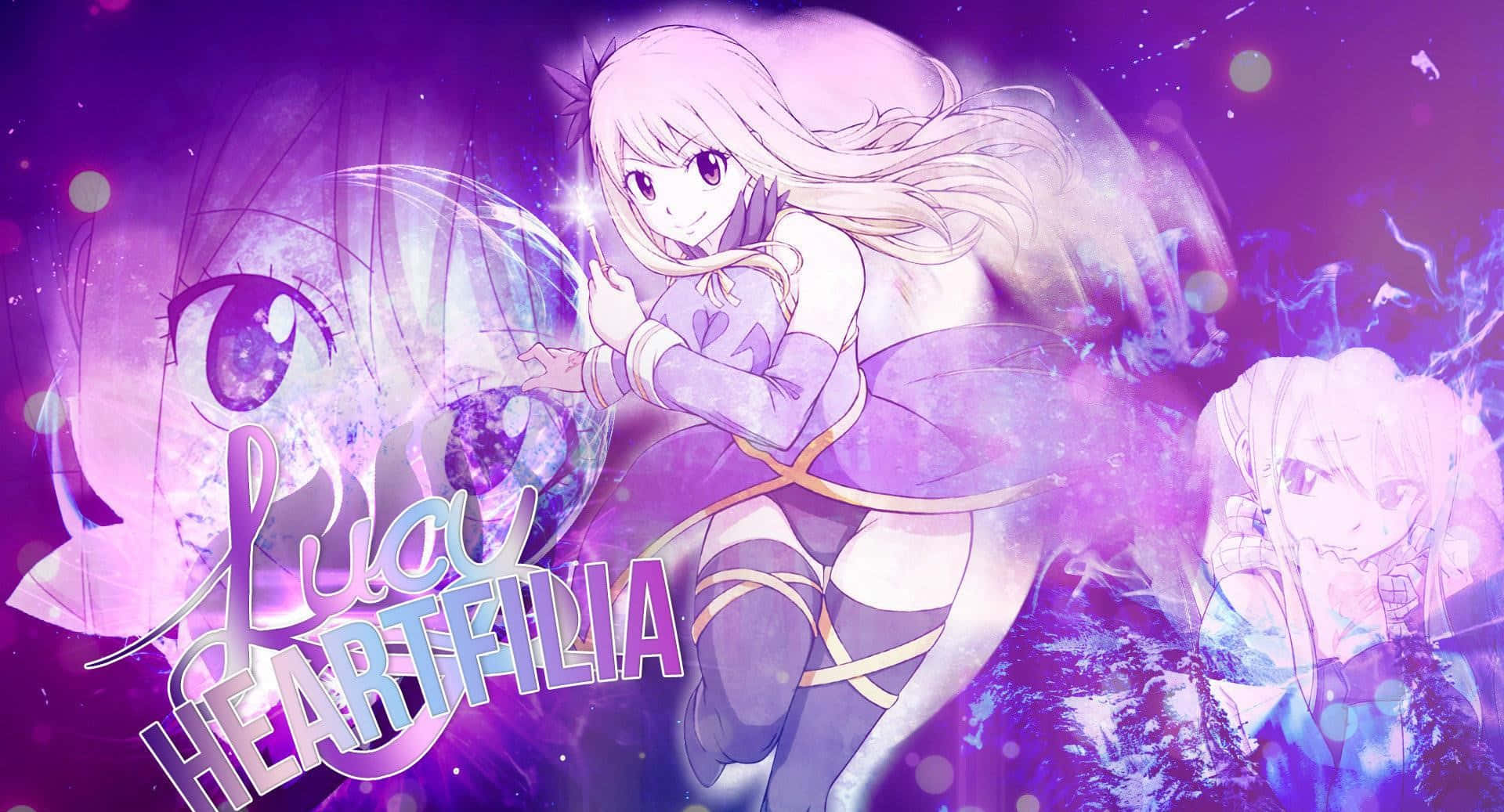 Lucy Heartfilia, long hair, purple eyes, Full HD Desktop Wallpaper