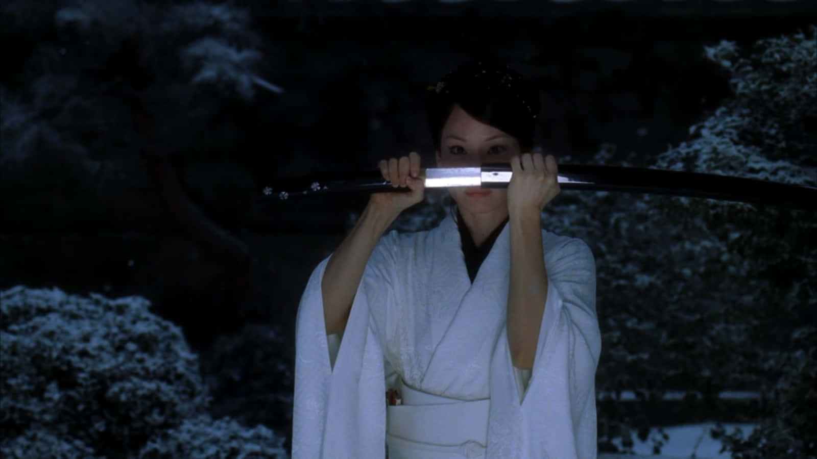 Lucy liu, white kimono, katana, HD Desktop Wallpaper
