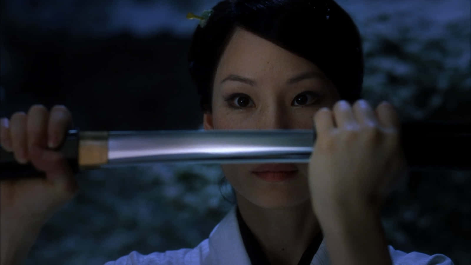 Lucy liu, katana, white robe, HD Desktop Wallpaper