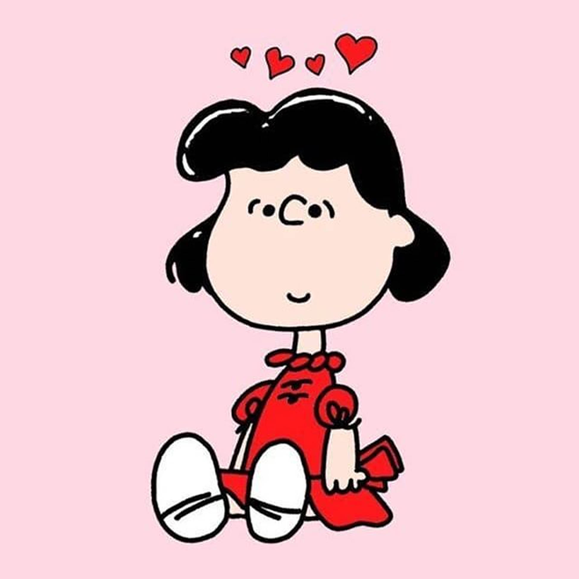 Lucy Van Pelt, red dress, hearts, Full HD Desktop Wallpaper