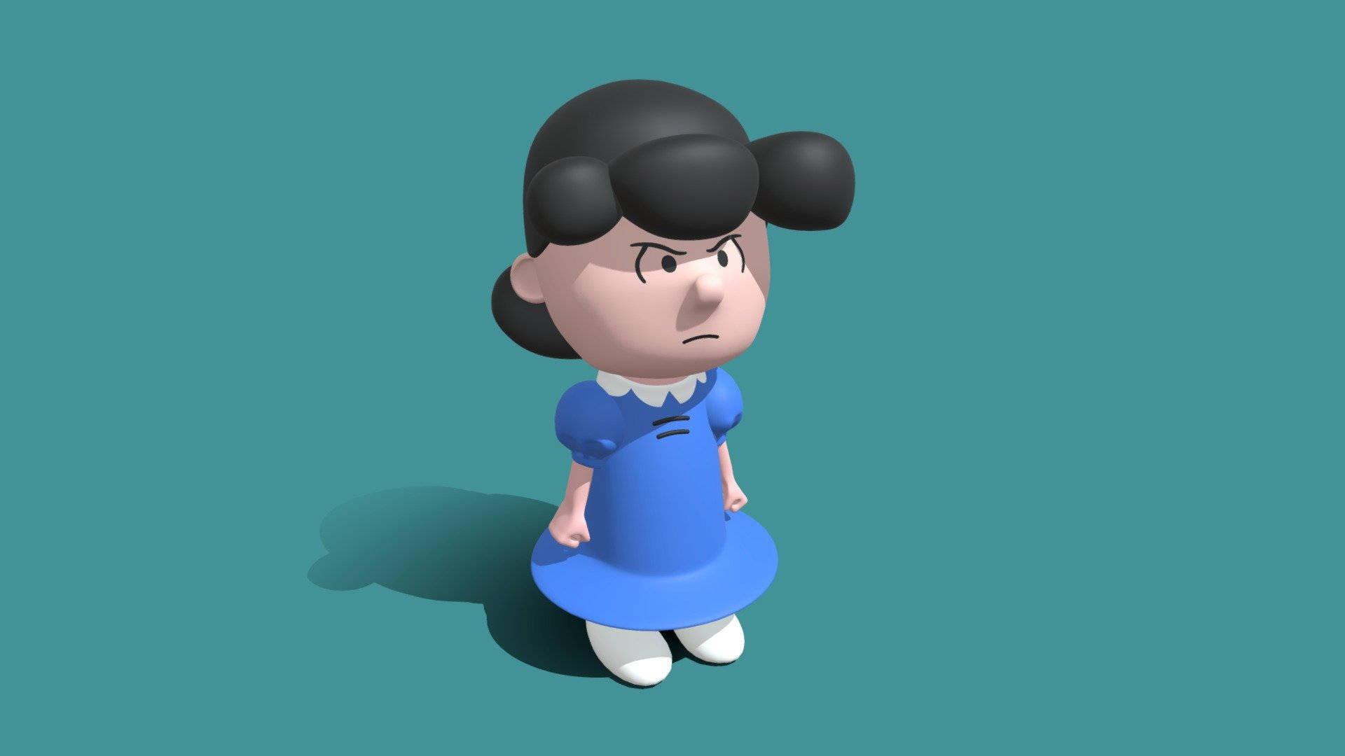 Lucy Van Pelt, 3d-rendered, black pigtails, Full HD Desktop Wallpaper