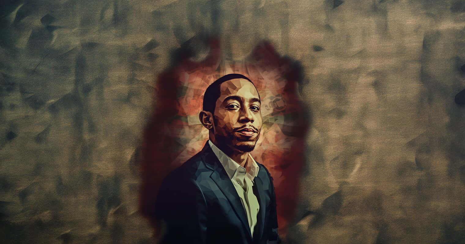 Ludacris, suit, textured wall, HD Desktop Wallpaper