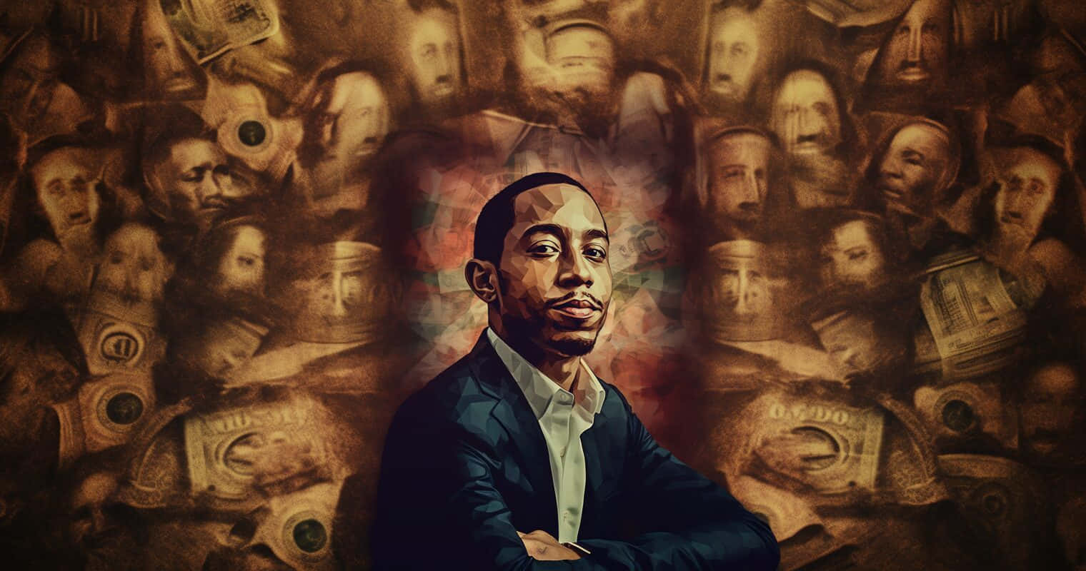 Ludacris, money backdrop, melting dollar bills, HD Desktop Wallpaper