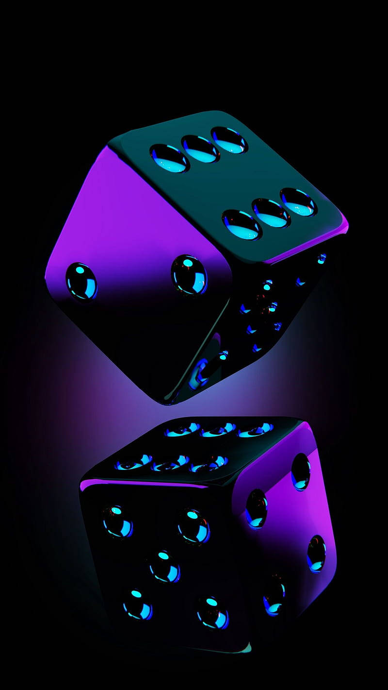 Ludo King, purple glow dice, neon blue, HD Phone Wallpaper