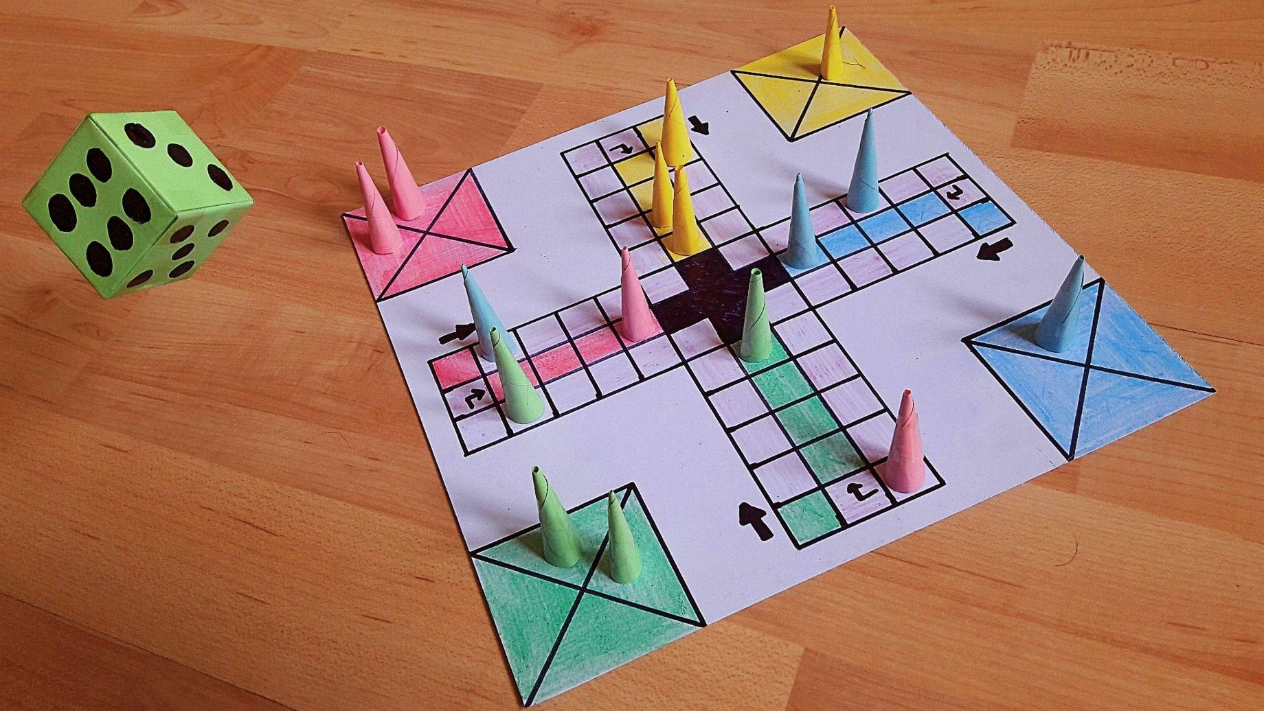 Ludo King, DIY Board, paper cones, HD Desktop Wallpaper