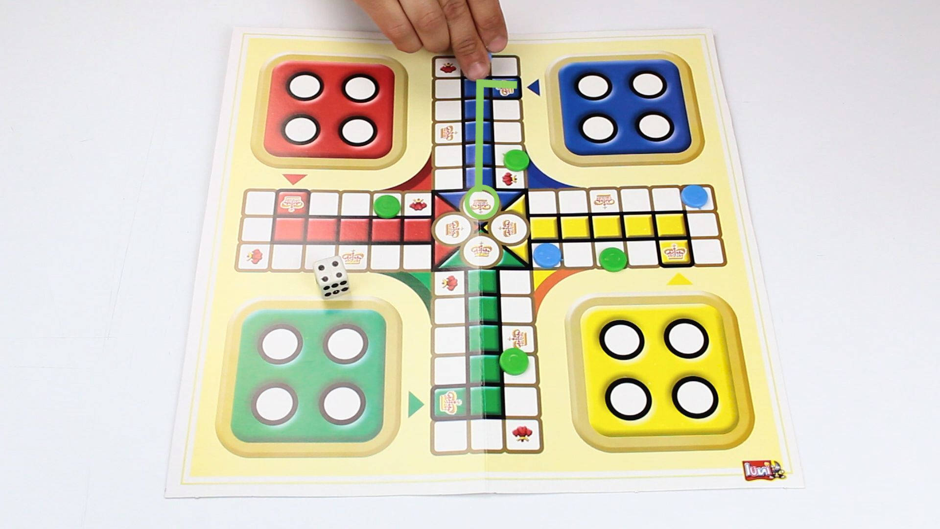 Ludo King, paper board, green token, Full HD Desktop Wallpaper