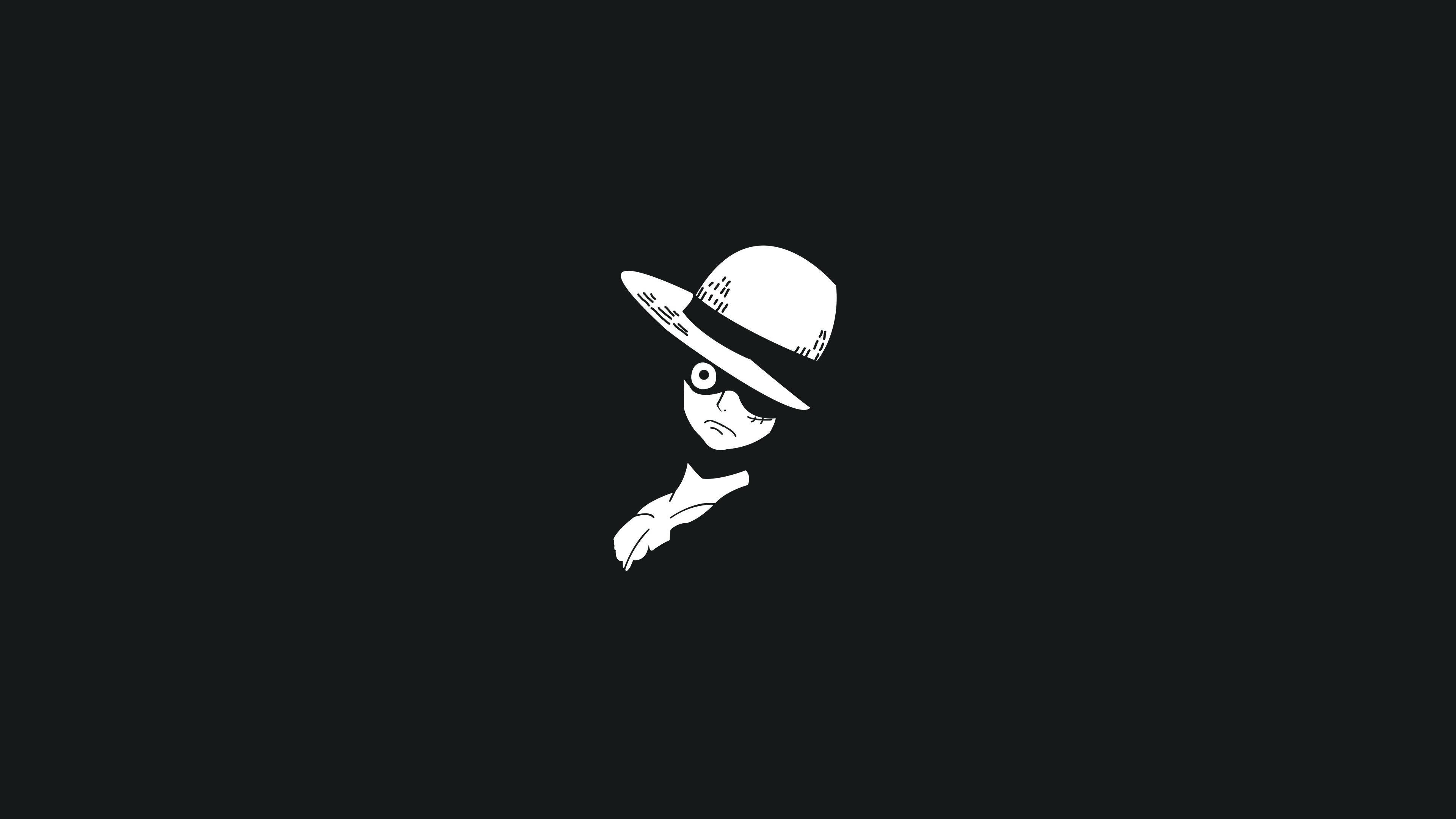 Luffy, 4K, black and white, 4K Desktop Wallpaper