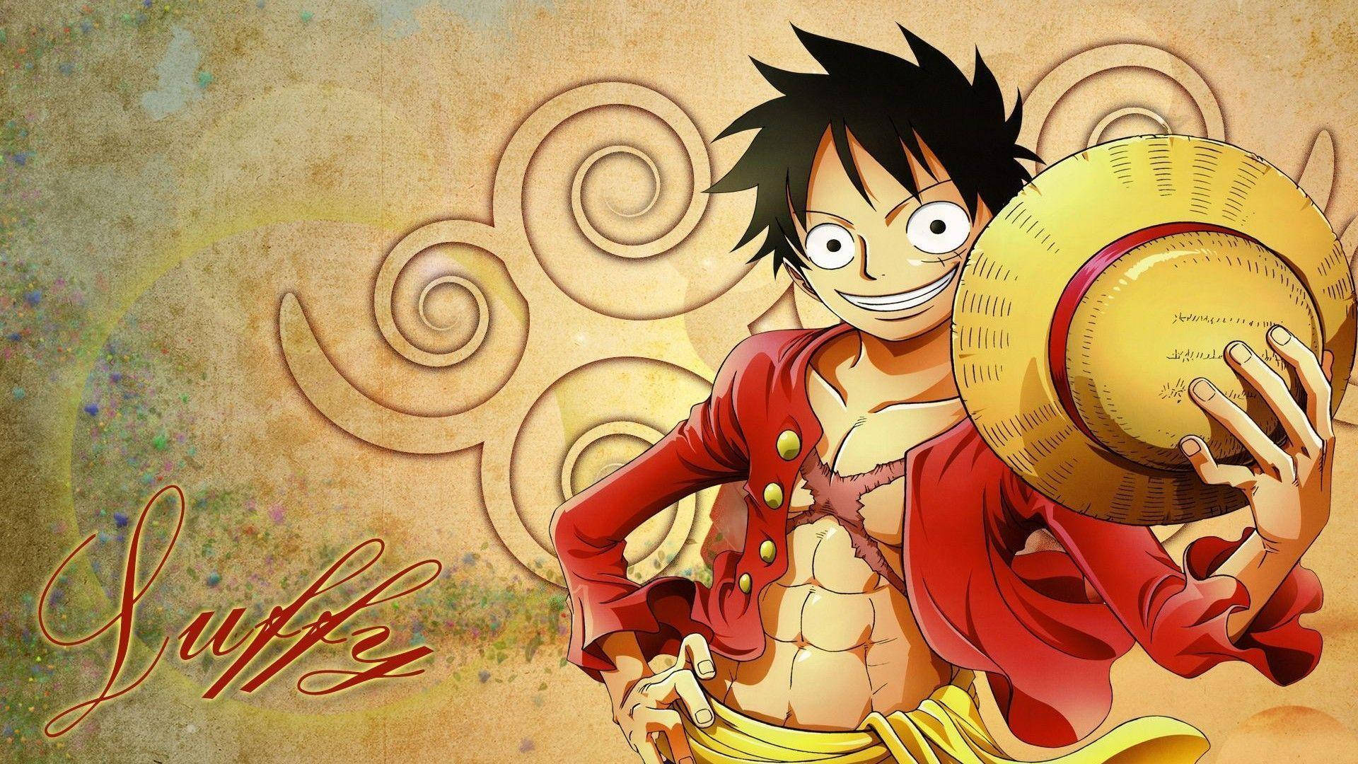 Luffy, straw hat, black hair, Full HD Desktop Wallpaper