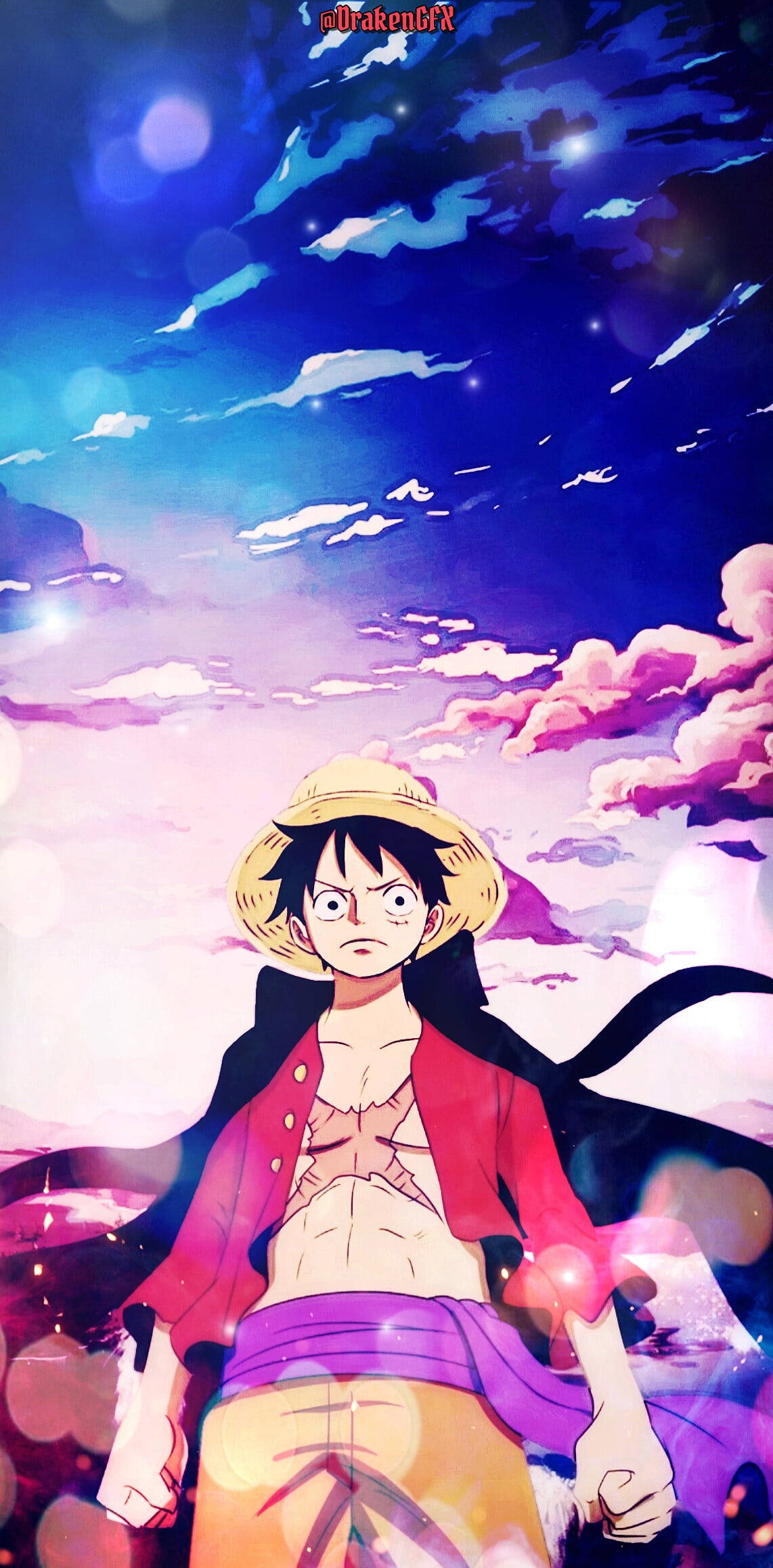 Luffy Aesthetic, straw hat, twilight sky, Full HD Phone Wallpaper