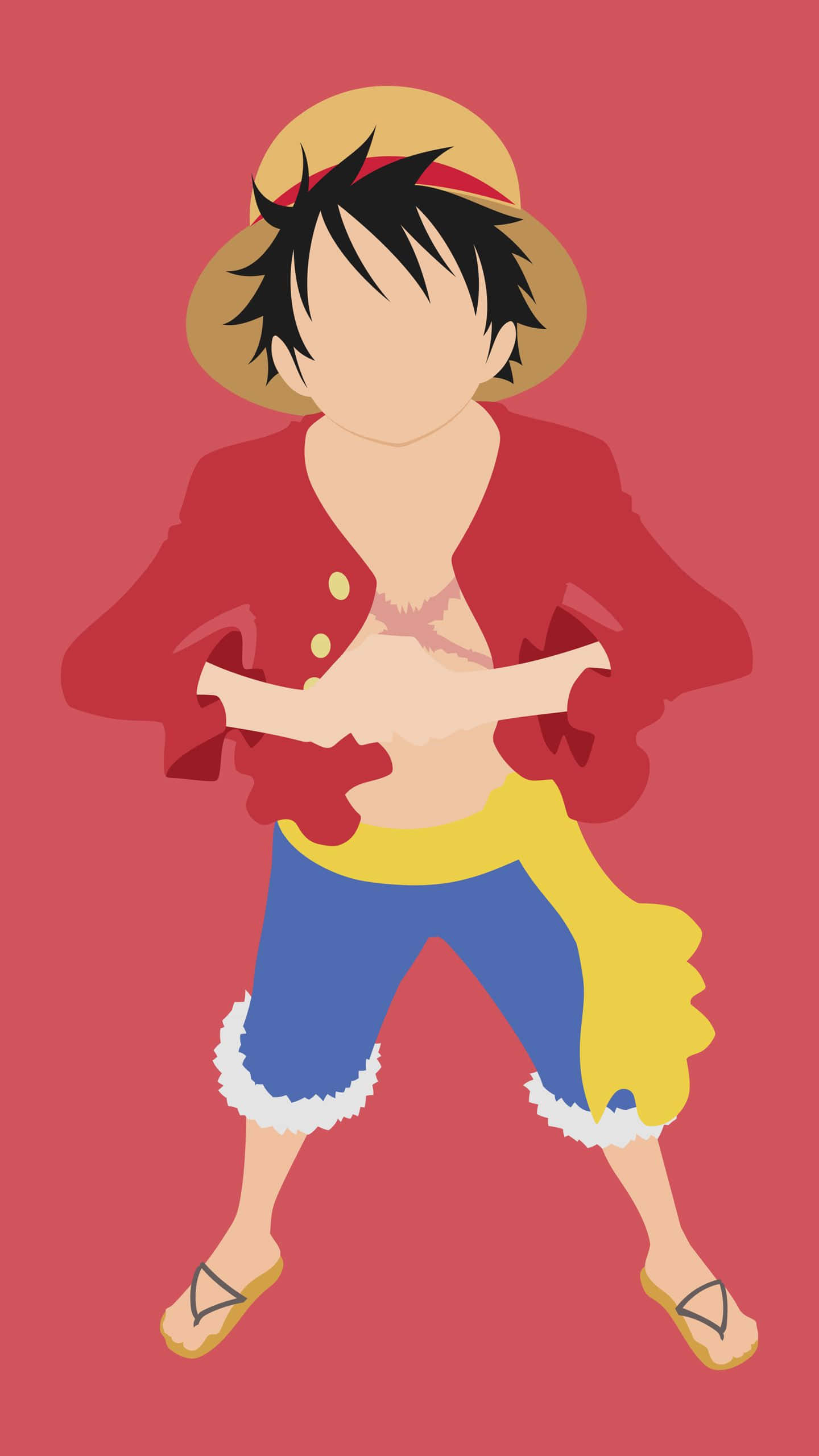 Luffy, straw hat, black hair, 2K Phone Wallpaper