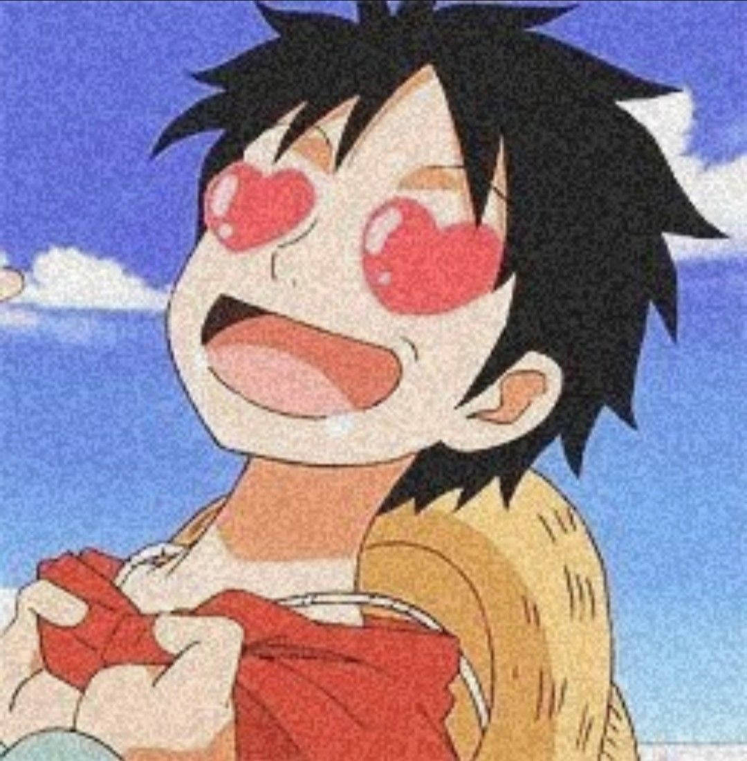 Luffy Aesthetic, heart-shaped eyes, anime boy, SD Phone Wallpaper
