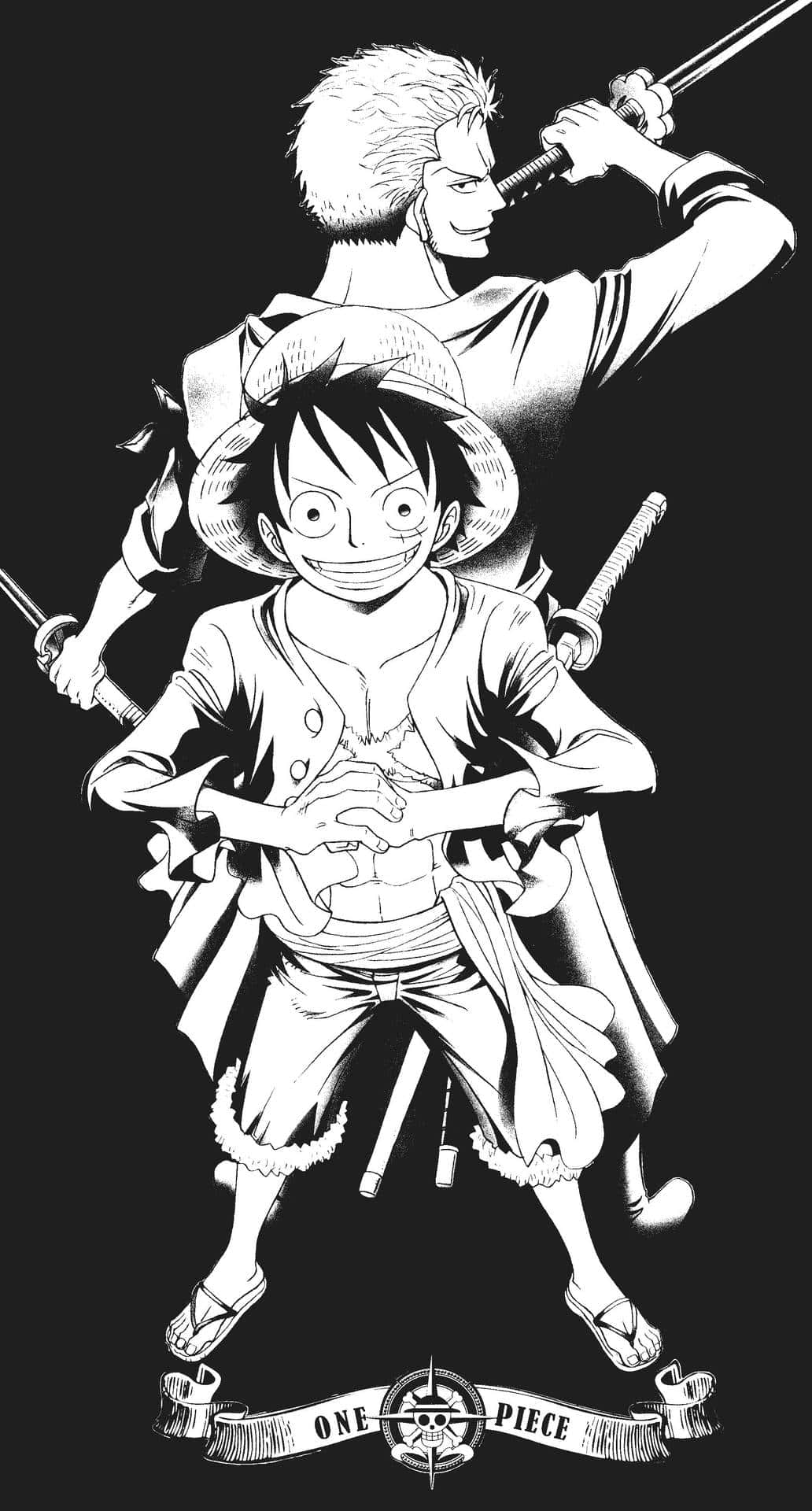 Luffy, black background, anime characters, Full HD Phone Wallpaper