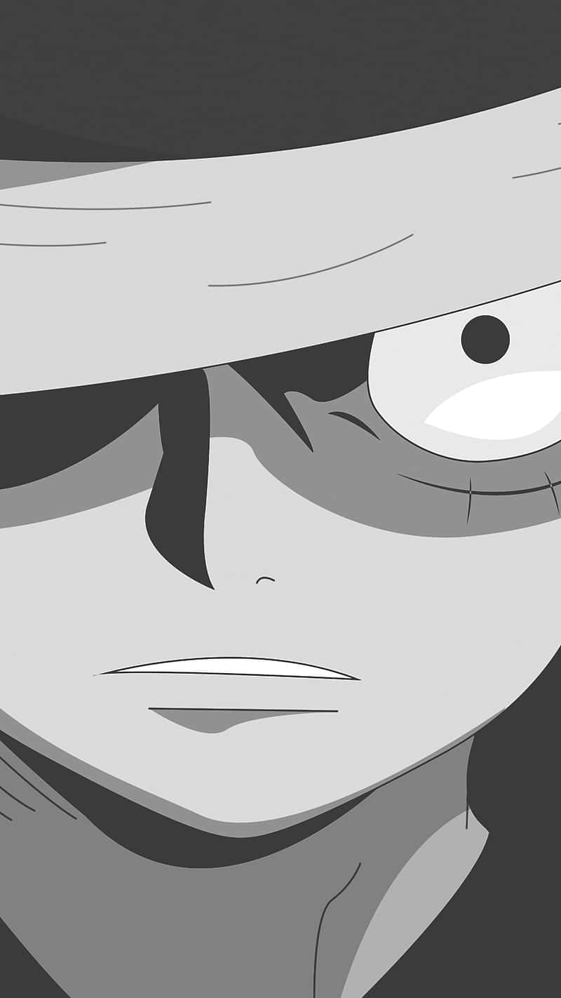 Luffy, black and white, anime, HD Phone Wallpaper