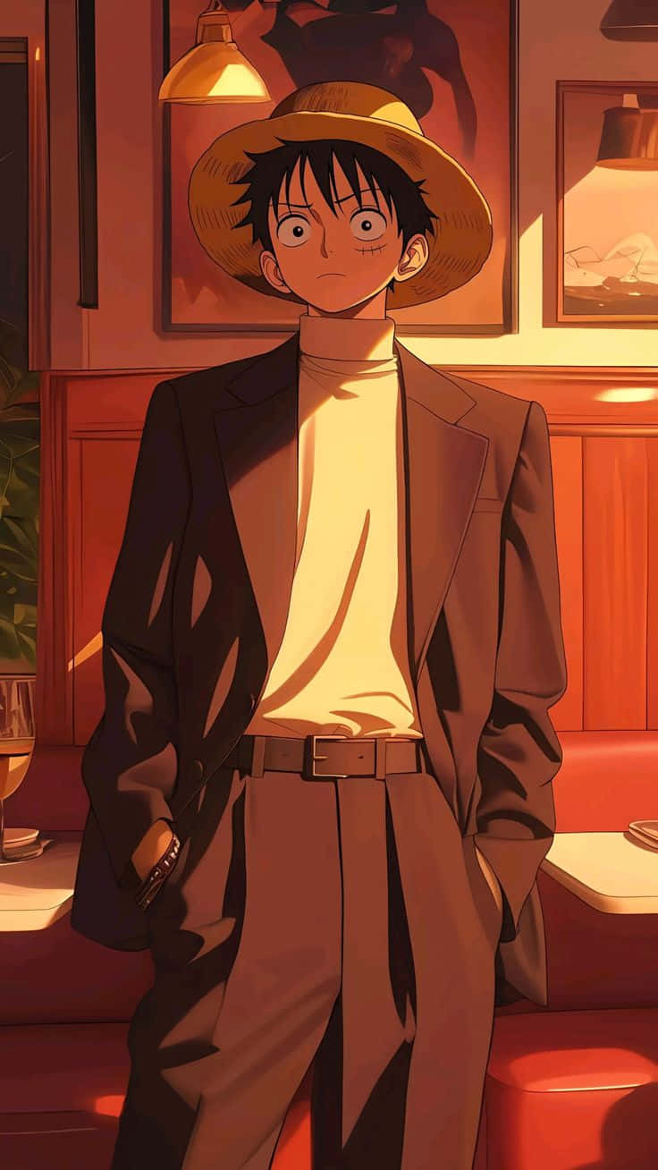 Luffy Drip, straw hat, suit, HD Phone Wallpaper