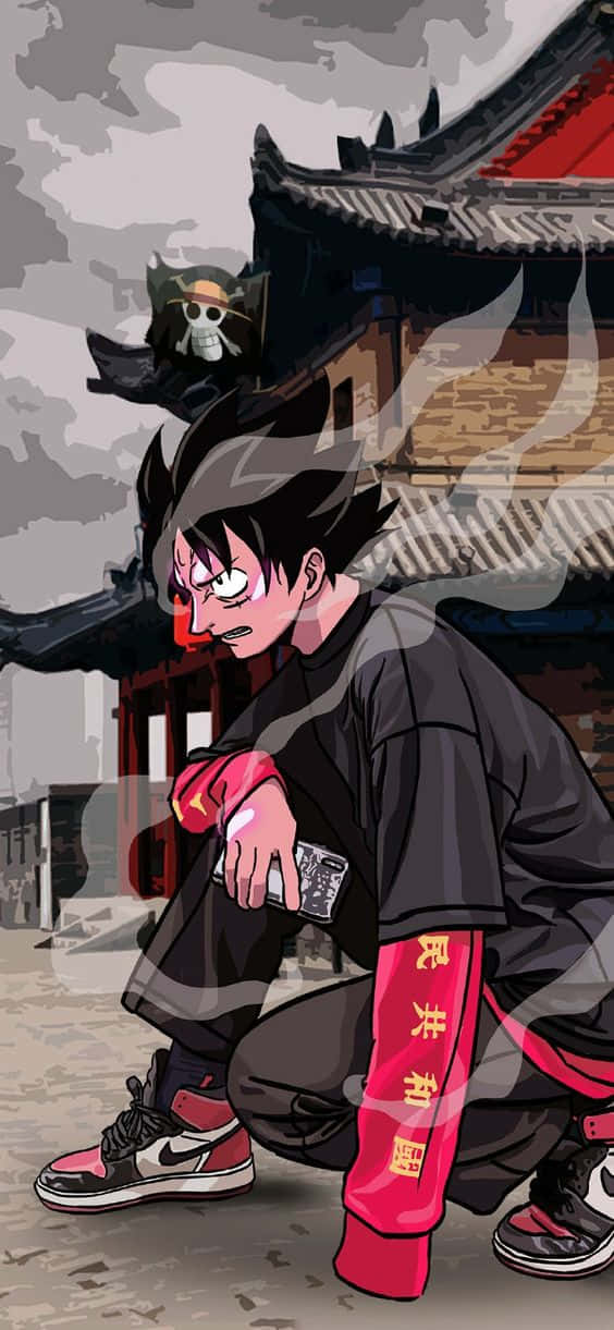 Luffy Drip, urban style, anime character, SD Phone Wallpaper
