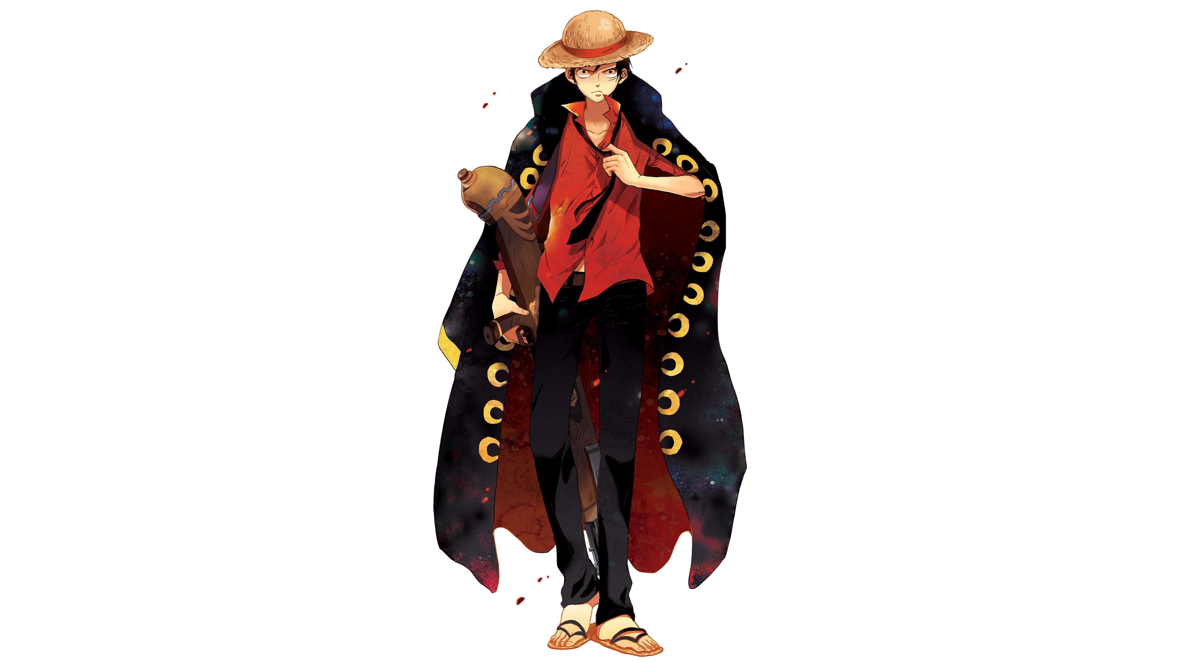 Luffy, straw hat, red shirt, 4K Desktop Wallpaper