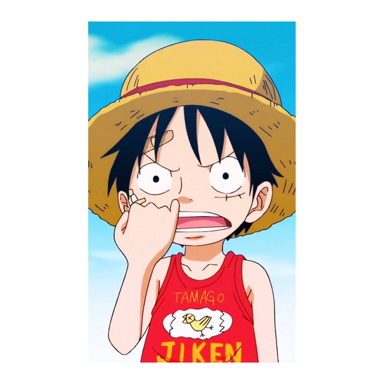 Luffy, straw hat, red tank top, HD Desktop Wallpaper