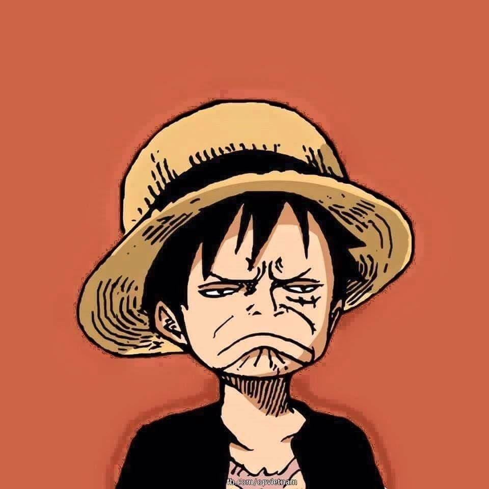 Luffy, straw hat, angry expression, SD Desktop Wallpaper